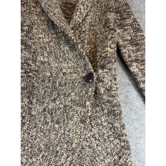 Glimmer By J.J. Basics Long Cardigan Womens L Marled Knit Shawl Asymmetric Coat - Picture 3 of 6